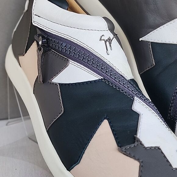 Giuseppe Zanotti Multicolor Flat Side Zipper Sneakers Booties High Tops US 10 - Picture 3 of 12